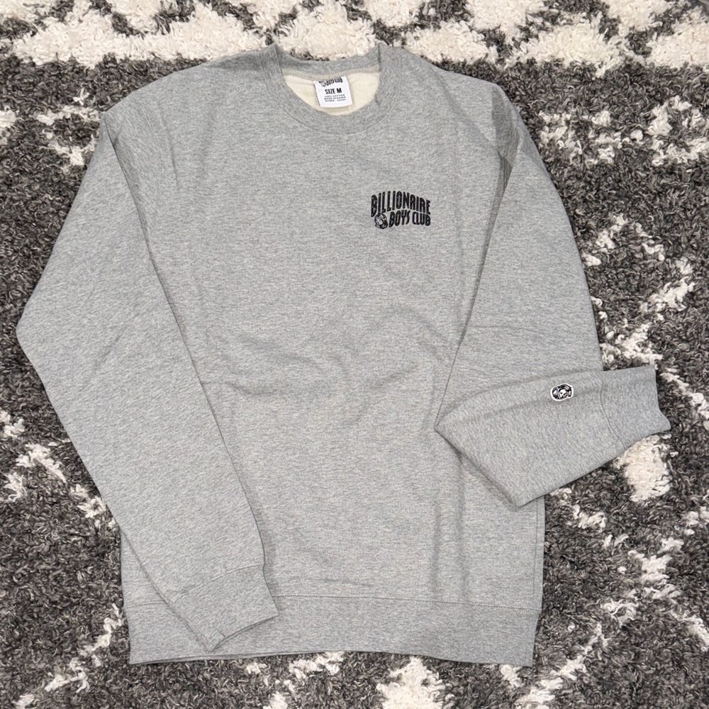 NWOT Billionaire Boys Club Small Arch Logo Light Gray Crewneck Sweater - Medium